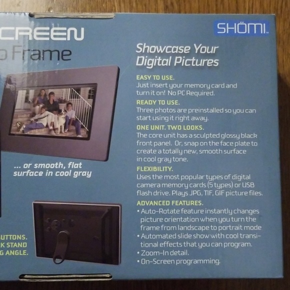🎉NEW - SHOMI 7" WIDESCREEN Digital Photo Frame 🎉 - Picture 6 of 8